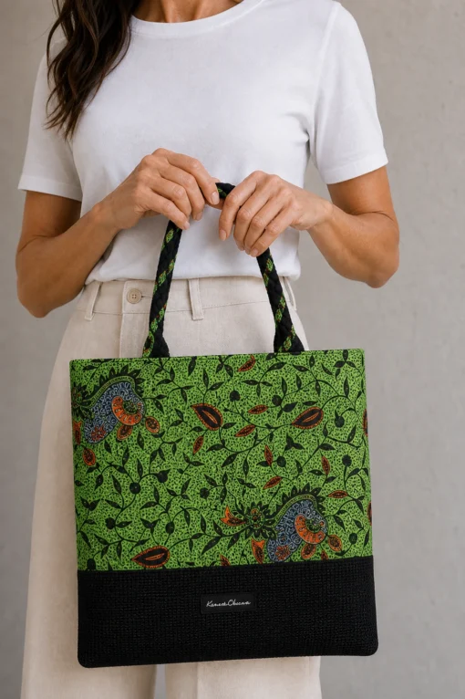 Dragon Tote Green model close-up shot