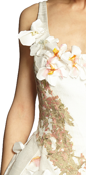 Détail détouré d’une robe couture Kamera Obscura